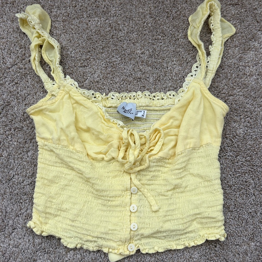 Yellow, Princess Polly blouse tank top size small